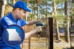 missouri map icon and fence builder attaching fencing to a fence post